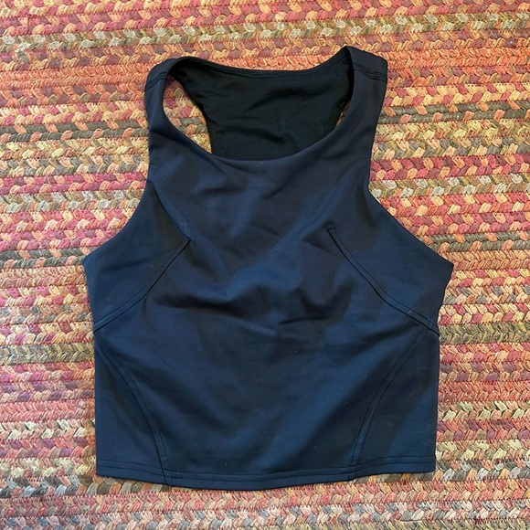 LULULEMON BLACK HIGH NECK RACERBACK TANK TOP - Picture 1 of 5